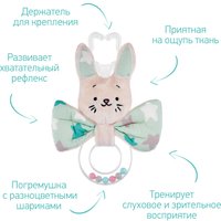 Погремушка Roxy Kids Funny Bunny с колечком RFB-002-S (звезды)