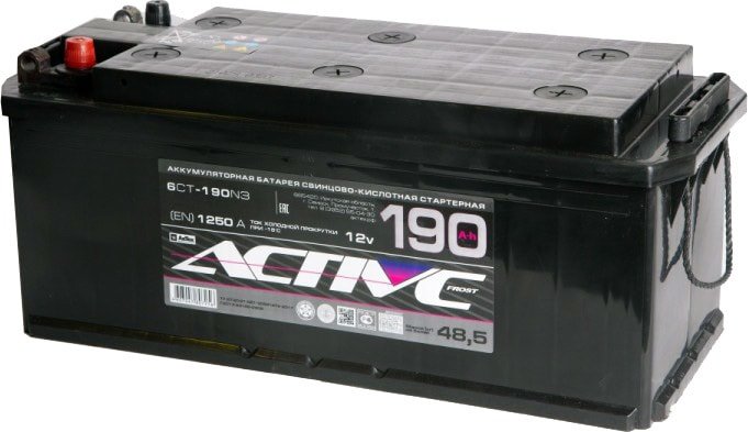 

Автомобильный аккумулятор АкТех Active Frost 6СТ-190N3 под болт (190 А·ч)
