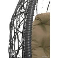 Кресло M-Group Кокос на подставке 11590301 (серый ротанг/бежевая подушка)