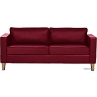 Диван Brioli Вернер двухместный (экокожа, L16 вишневый/светлые ножки)