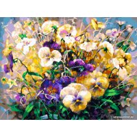 Картина по номерам Белоснежка Ноктюрн Анютины глазки 202-AS