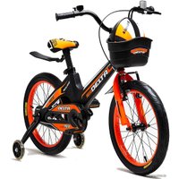 Детский велосипед Delta Prestige 16" + шлем 2020 (черный/оранжевый)