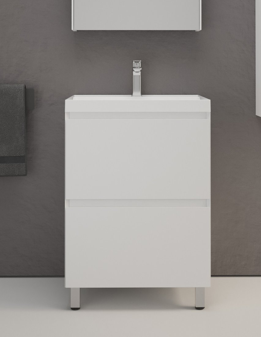 

Symbolite Тумба под умывальник Манхэттен 60 Plus 2 ящика (белый матовый)