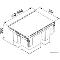 Система сортировки мусора Franke Garbo 60-3 8 л + 12 л +18 л