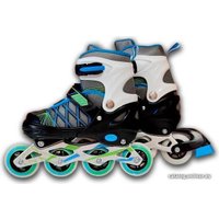 Роликовые коньки Relmax SK-8801-Set Blue/Green (р. 39-42, черный)