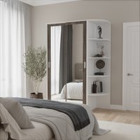 Шкаф-купе Кортекс-мебель Лагуна ШК04-02 (белый/орех элия, правая консоль)