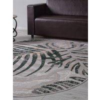 Ковер для жилой комнаты Merinos Liman F479-OVAL-GRAY-GREEN (1.6х3)