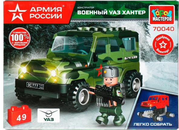 

Конструктор Город мастеров Армия России SB-70040 UAZ Hunter Военный