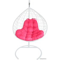 Подвесное кресло M-Group XL 11120108 (белый ротанг/розовая подушка)