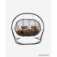 Подвесной диван M-Group Лежебока 11180401 (с черным ротангом/бежевая подушка)