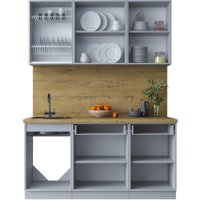 Готовая кухня Интерлиния Мила Шато 1.6А (луна/луна/бискайская сосна)