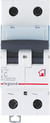 Выключатель автоматический Legrand TX3 2P C 20A 10kA 2M 403931