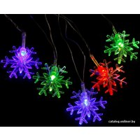 Светодиодная гирлянда Luazon Метраж Снежинки большие Led-20 (5 м, мульти) [703327]