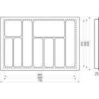 Лоток для столовых приборов AKS 800 Liner 735x430 (черный)