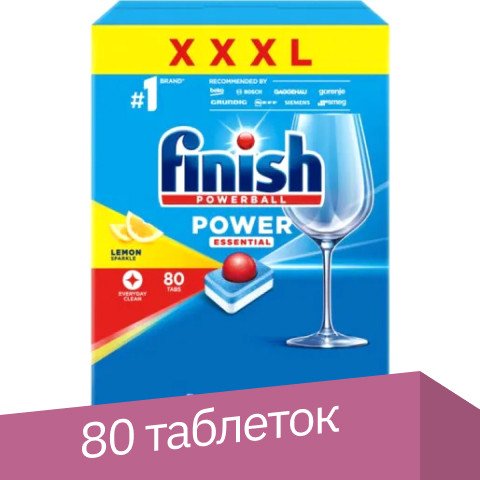 

Таблетки для посудомоечной машины Finish All in 1 Powerball Power Essential лимон (80 шт)