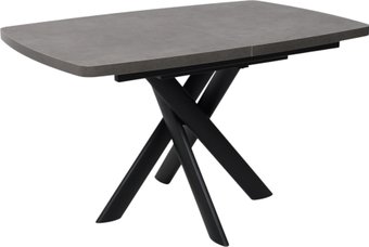 Кухонный стол Мамадома Leonel-130 раздвижной 130-165х85 (дымчатая керамика/черный)