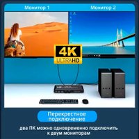 KVM переключатель USBTOP 2х2 HDMI 4K USB3.0
