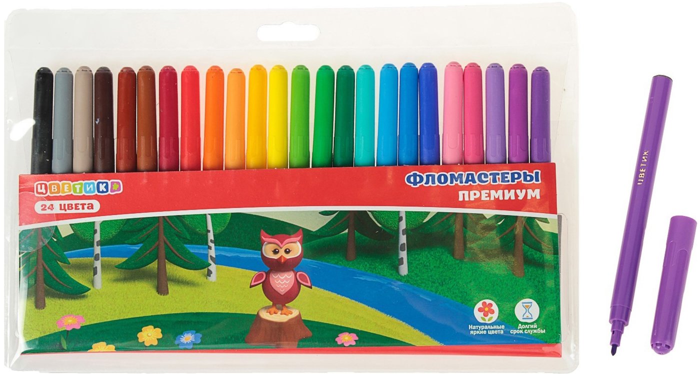 

Фломастеры Цветик 876-24 (24 цвета)