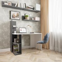 Стол Домус Олимп 11.021L.01.92 (левый, белый/серый)