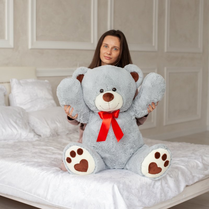 

Большая игрушка Truebear Мишка Tomas 120 cм (серо-голубой)