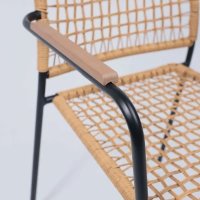 Садовый стул AksHome Bergamo (PE, иск.роттанг, черный+коричневый)