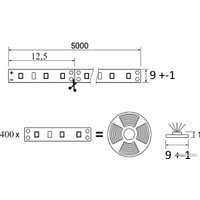 Светодиодная лента AKS 19.2 W/m (5м, холодный белый)