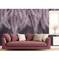 Фотообои Citydecor Пальмовые листья 300x260 пудровый-пурпурный