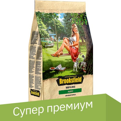 

Сухой корм для собак Brooksfield Puppy говядина/рис 0.8 кг