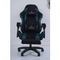 Игровое (геймерское) кресло Calviano 1584 (велюр, черный/зеленый)