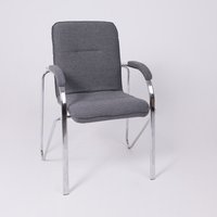 Офисный стул AksHome Samba AKS-1 (Leto 68 темно-серая ткань, мягкие подлокотники)