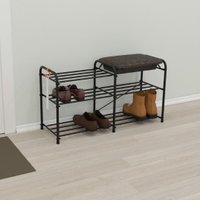 Полка для обуви ЗМИ Альфа 33 с сиденьем и ящиком ПДО А33СЯ (черный)