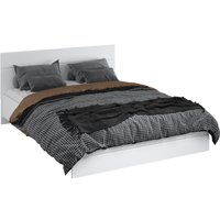 Кровать Империал Йорк 160 с ПМ (белый жемчуг/белый глянец)