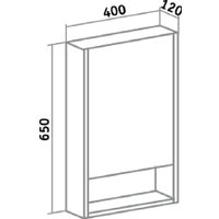  Runo Шкаф с зеркалом для ванной Микра 40