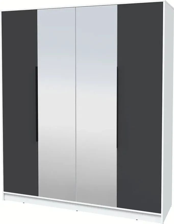 

Шкаф распашной Интерлиния Концепт КТ-Ш4з Глосс (белый платинум/пепел)