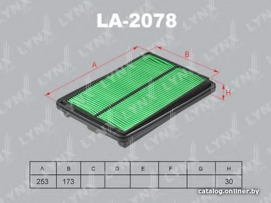 Воздушный фильтр LynxAuto LA2078