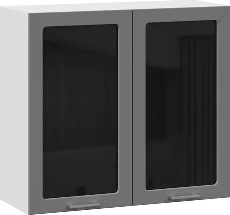 

Шкаф навесной Трия Габриэлла 1ВВ8С с двумя дверьми (белый/титан)