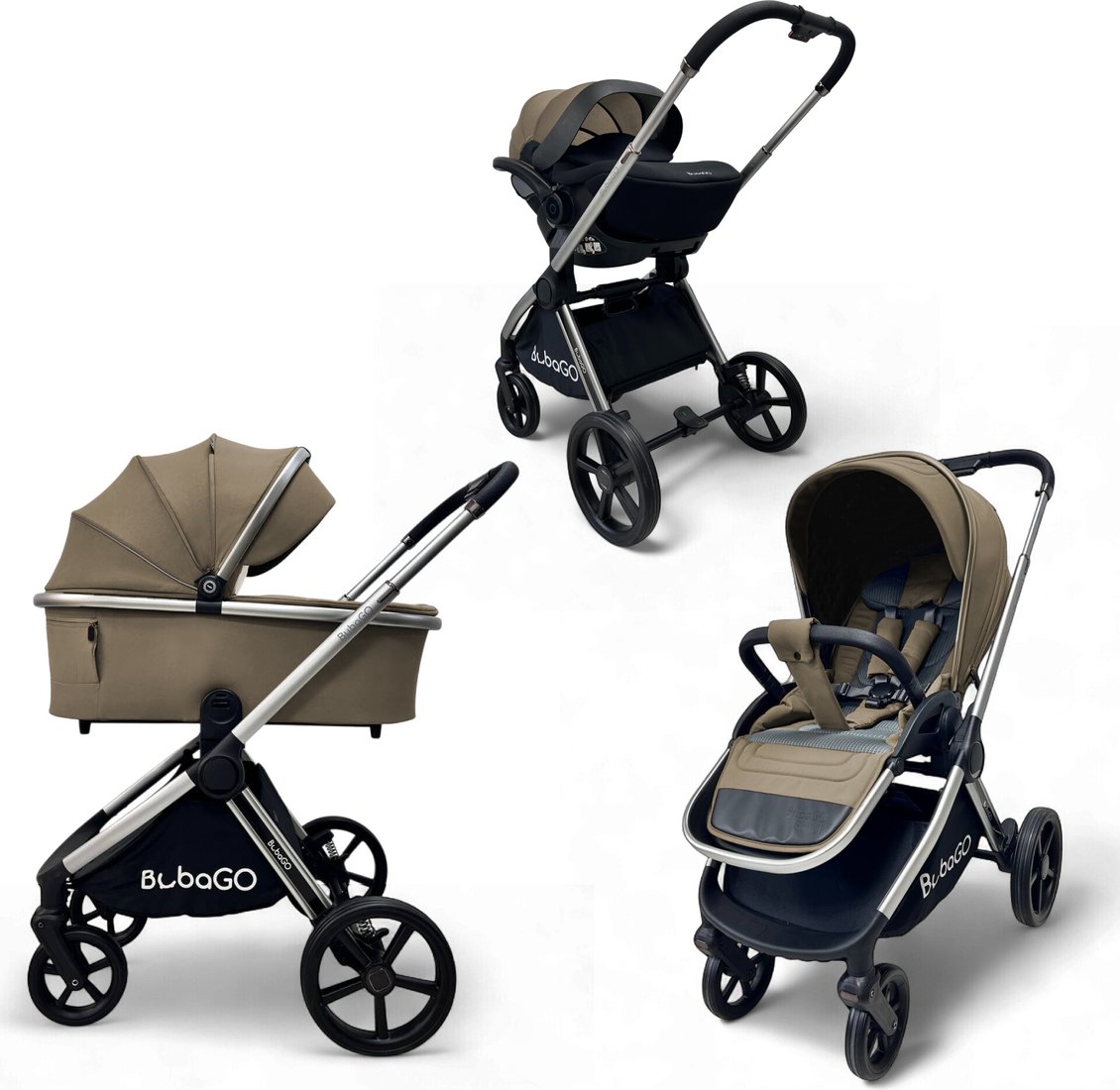 

Универсальная коляска Bubago Gaudi (3 в 1, бежевый)