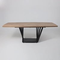 Кухонный стол Listvig Kameron раздвижной 160-205x90 (дуб веллингтон/черный)