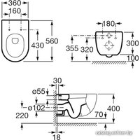 Унитаз подвесной Roca Meridian-N (346247000 + 8012A2004) с пневмокрышкой