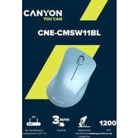 Мышь Canyon MW-11 (голубой)