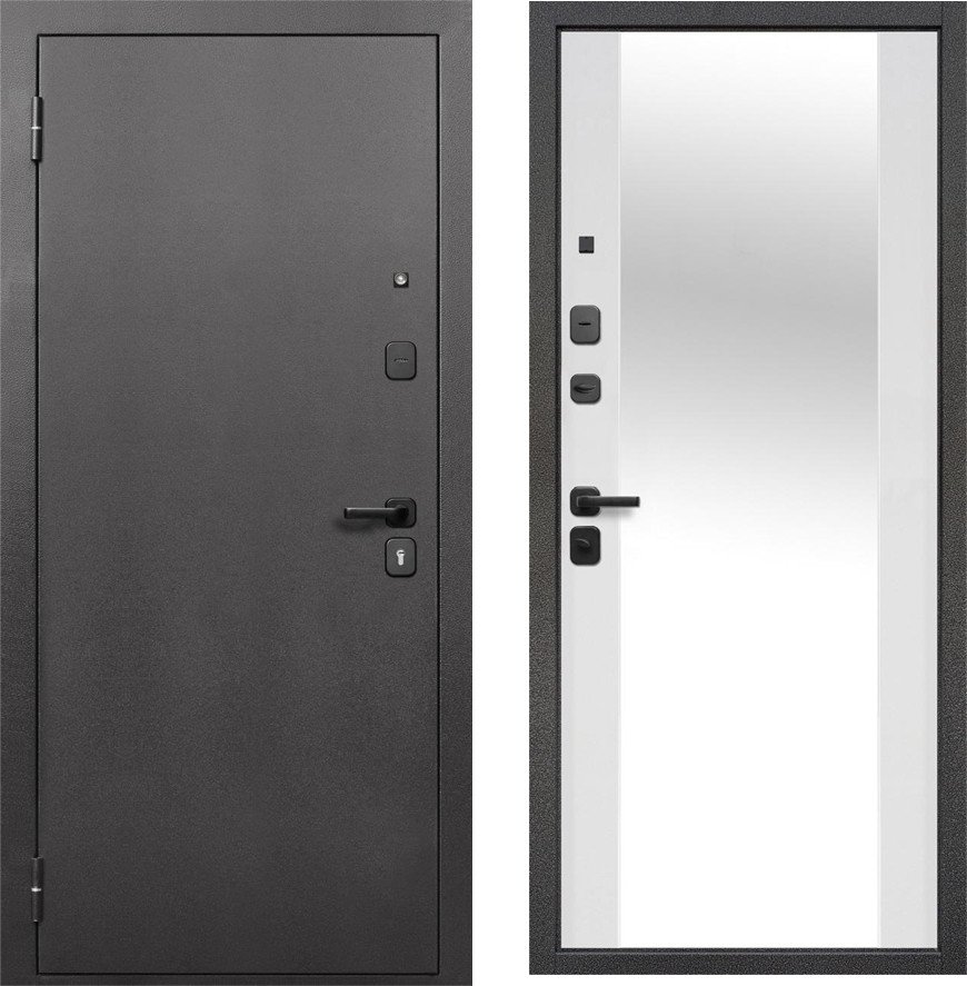 

Металлическая дверь Guard Зеркало 86x205 левая (серебристый/белый матовый)