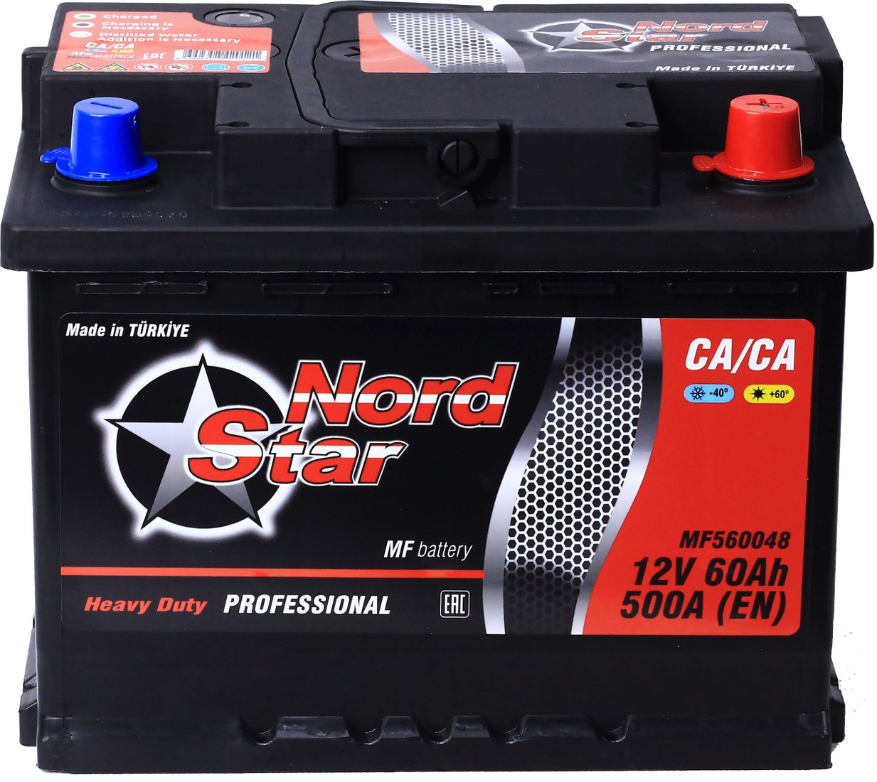 

Автомобильный аккумулятор Nordstar 60 A/H 500A R+
