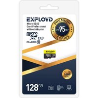 Карта памяти Exployd Premium Series microSDXC 128GB EX128GCSDXC10UHS-1-ELU3-W/A-AD