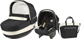 Peg Perego Set Elite Luxe (люлька, автокресло, сумка, черный/бежевый)