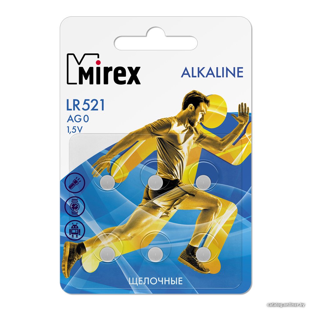 Элементы питания Mirex AG0 / LR521 1.5V 6 шт блистер 23702-LR521-E6