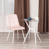 Стул TetChair Chilly mod. 7094-1 металл/вельвет (розовый/белый)