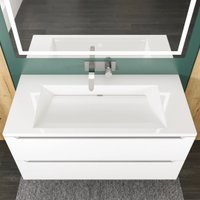 Умывальник Uperwood Infinity 100 см без отверстия для смесителя (белый глянцевый)