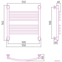 Полотенцесушитель Сунержа Богема+ выгнутая 500х500 05-0221-5050