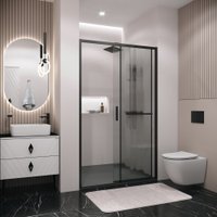 Душевая дверь Grossman Style 100x195 100.K33.05.100.21.02 (черный матовый/стекло шиншилла) в Борисове