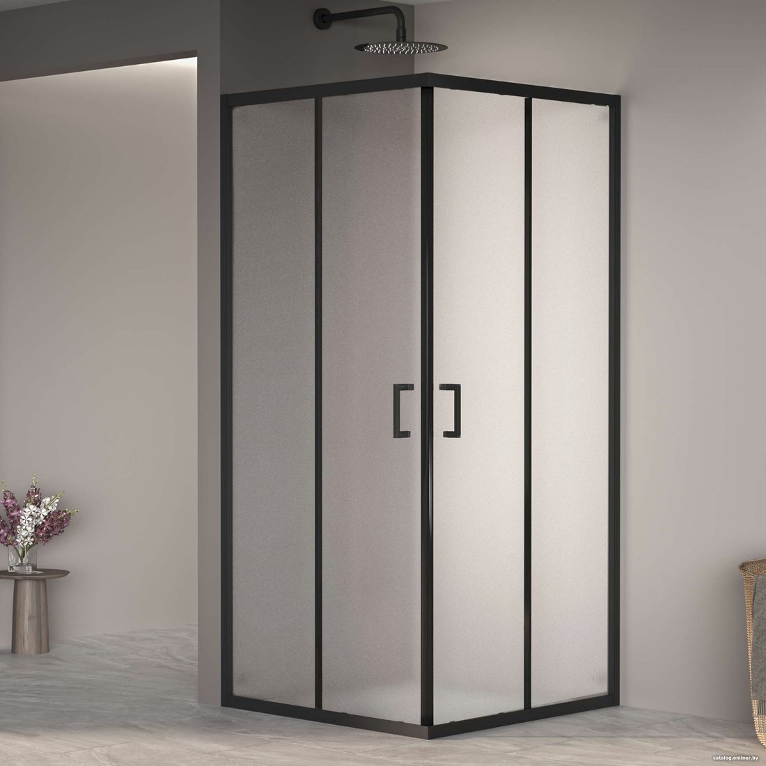 Душевой уголок RGW PA-030B 3508103099-24 90x90 (черный/матовое-сатинат стекло)